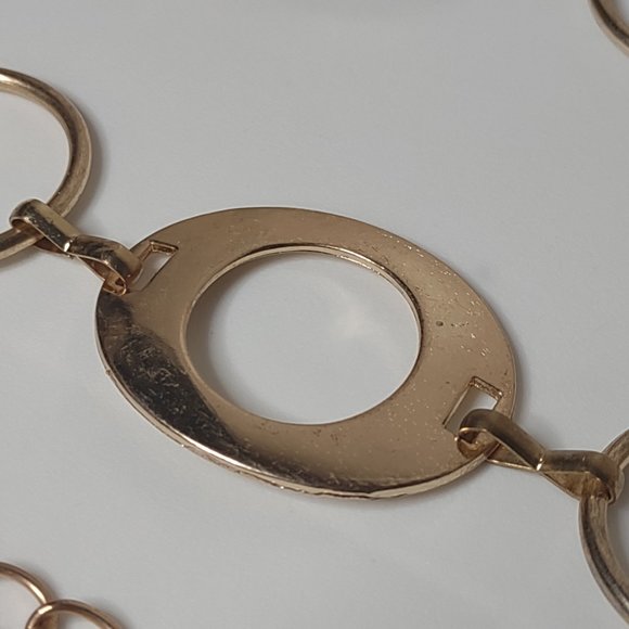 Gold Tone Round Link Metal Belt 43 Inches Long - Picture 5 of 14